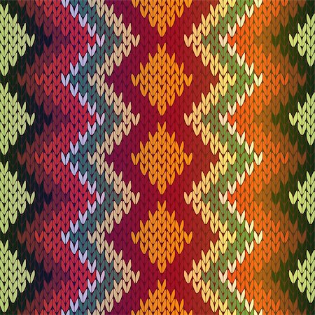 simsearch:400-05370173,k - Knitting seamless vector pattern as a fabric texture with gradient mainly in green, red, beige and orange hues Foto de stock - Super Valor sin royalties y Suscripción, Código: 400-08997423