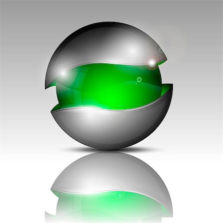simsearch:400-05041370,k - Transparent half-gray colored sphere. Vector illustration.Concept design Stock Photo - Budget Royalty-Free & Subscription, Code: 400-08997458