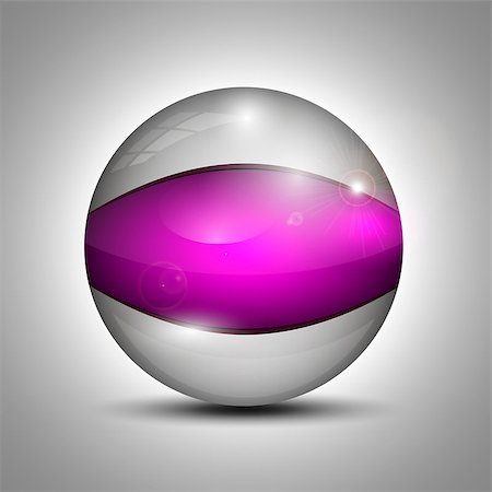 simsearch:400-07293164,k - Vector illustration of the transparent glass ball with the purple line. Foto de stock - Super Valor sin royalties y Suscripción, Código: 400-08997459