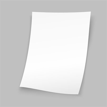 simsearch:400-08613337,k - Standing sheet of white paper with shadow on gray background. Empty document template. Author writer show product Stock Photo - Budget Royalty-Free & Subscription, Code: 400-08997523