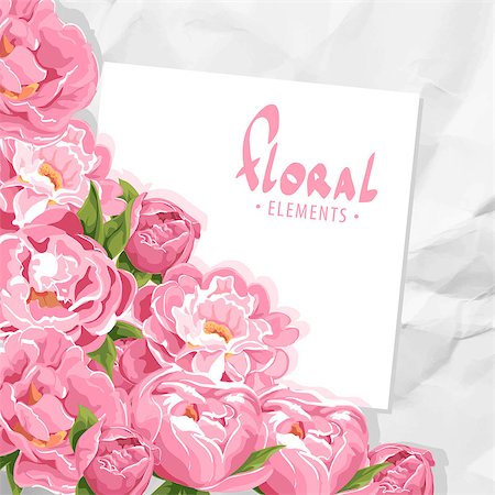 peony art - Bright floral template with crumpled paper on background Stock Photo - Budget Royalty-Free & Subscription, Code: 400-08997572