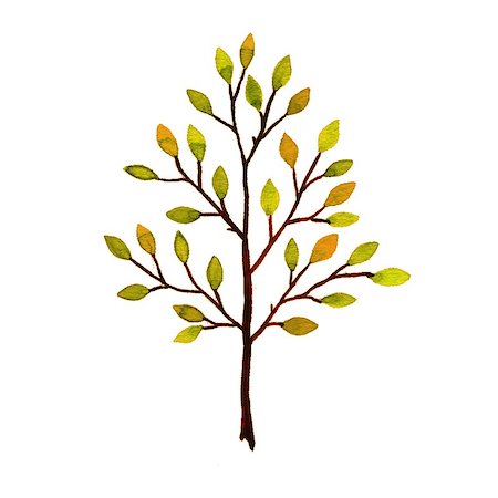 simsearch:400-05901134,k - Tree. Hand-drawn watercolor image on white background Stock Photo - Budget Royalty-Free & Subscription, Code: 400-08997606