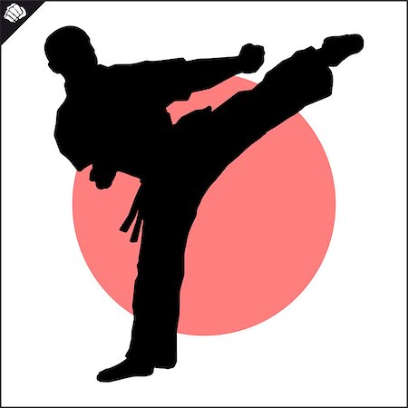 simsearch:400-08997729,k - Fighting combat Fighter in kimono dogi taekwondo hapkido Vector EPS Stock Photo - Budget Royalty-Free & Subscription, Code: 400-08997729