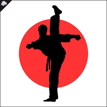 simsearch:400-08997729,k - Fighting combat Fighter in kimono dogi taekwondo hapkido Vector EPS Stock Photo - Budget Royalty-Free & Subscription, Code: 400-08997730