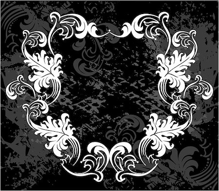 Black and white floral frame with branches Foto de stock - Super Valor sin royalties y Suscripción, Código: 400-08997745
