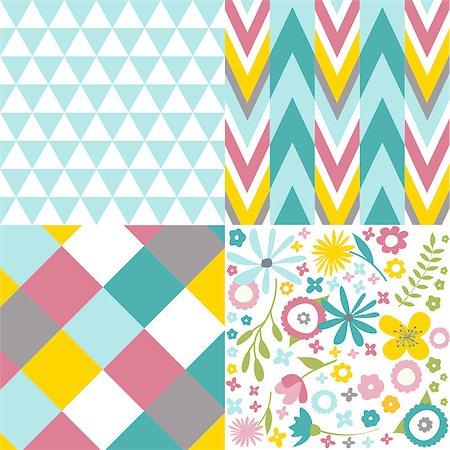 simsearch:400-09133678,k - Set of seamless patterns Stock Photo - Budget Royalty-Free & Subscription, Code: 400-08997914