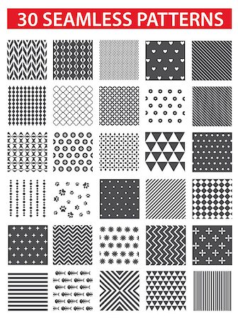 simsearch:400-09133678,k - 30 retro styled black vector seamless patterns Stock Photo - Budget Royalty-Free & Subscription, Code: 400-08997916