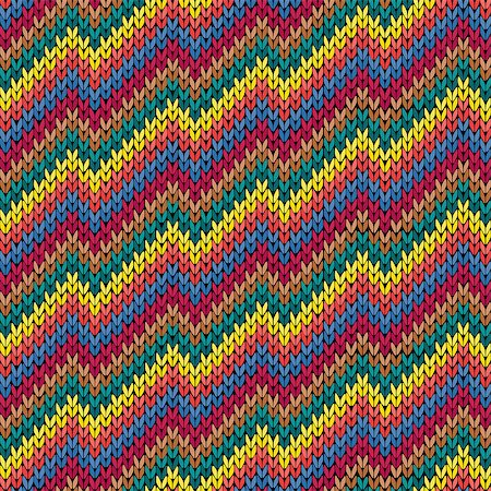 simsearch:400-05370173,k - Multicolor zigzag line knitting seamless vector pattern as a fabric texture Foto de stock - Super Valor sin royalties y Suscripción, Código: 400-08997957