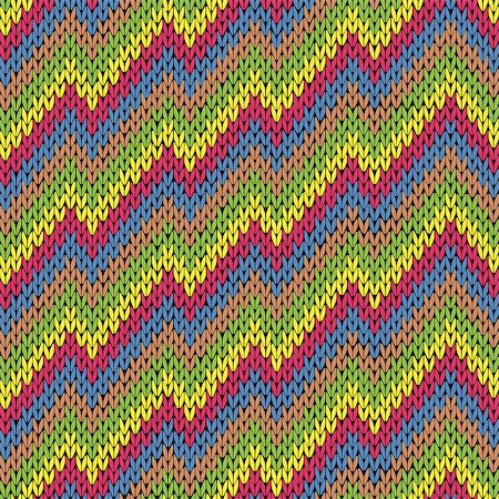 simsearch:400-05370173,k - Colouful zigzag line knitting seamless vector pattern as a fabric texture Foto de stock - Super Valor sin royalties y Suscripción, Código: 400-08997958