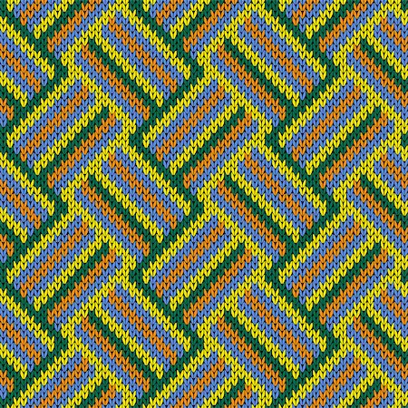 simsearch:400-05370173,k - Knitting seamless variegated vector pattern as a fabric texture in orange, blue, yellow and green colors Foto de stock - Super Valor sin royalties y Suscripción, Código: 400-08997953
