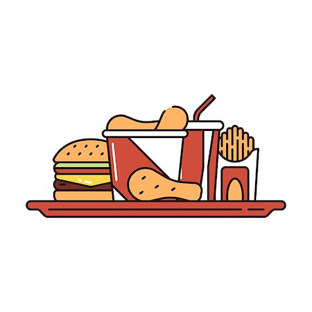 simsearch:400-09113413,k - Illustration of different kinds of fast food on white background Stock Photo - Budget Royalty-Free & Subscription, Code: 400-08997992