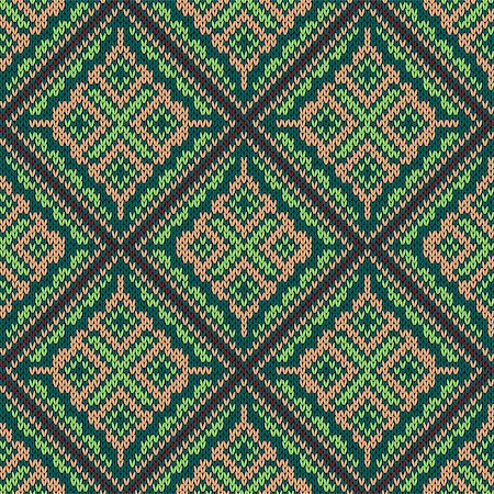 simsearch:400-05370173,k - Seamless knitting square vector color pattern as a fabric texture mainly in green, claret and terracotta hues Foto de stock - Super Valor sin royalties y Suscripción, Código: 400-08998012