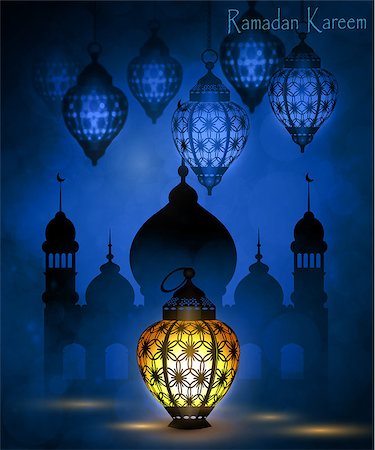 Ramadan Kareem, greeting background with pattern and light Mosque silhouette Stock Photo - Budget Royalty-Free & Subscription, Code: 400-08998021