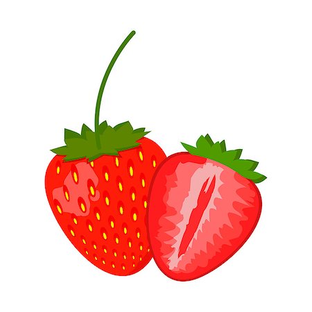 phukankosana (artist) - Strawberry Sweet fruit flat style, Strawberry icon isolated on White background, vector illustration. Stock Photo - Budget Royalty-Free & Subscription, Code: 400-08998064