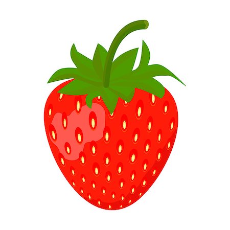 phukankosana (artist) - Strawberry Sweet fruit flat style, Strawberry icon isolated on White background, vector illustration. Stock Photo - Budget Royalty-Free & Subscription, Code: 400-08998063