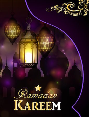 Vector illustration Silhouette of mosque and magic glass lights on dark background in paper window with arabic swirls Stock Photo - Budget Royalty-Free & Subscription, Code: 400-08998148
