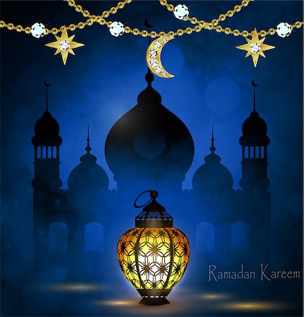 Ramadan Kareem, greeting background with pattern and light Mosque silhouette Stock Photo - Budget Royalty-Free & Subscription, Code: 400-08998150