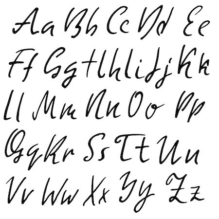 simsearch:400-08980863,k - Hand drawn dry brush font. Modern brush lettering. Grunge style alphabet. Vector illustration Photographie de stock - Aubaine LD & Abonnement, Code: 400-08998244