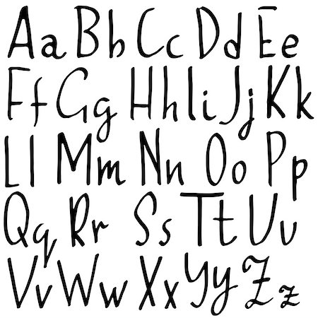 simsearch:400-08648601,k - Hand drawn dry brush font. Modern brush lettering. Grunge style alphabet. Vector illustration Foto de stock - Royalty-Free Super Valor e Assinatura, Número: 400-08998242