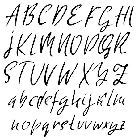 simsearch:400-08648601,k - Hand drawn dry brush font. Modern brush lettering. Grunge style alphabet. Vector illustration Foto de stock - Royalty-Free Super Valor e Assinatura, Número: 400-08998243