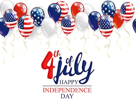 simsearch:400-06082597,k - 4th of July - Independence day celebration background with party balloons Photographie de stock - Aubaine LD & Abonnement, Code: 400-08998266