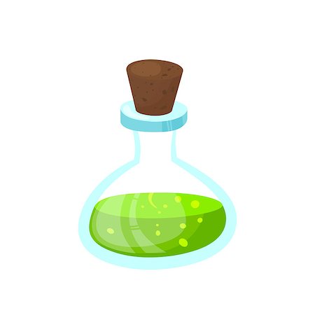 Halloween funny stuff .Glass beaker with a poisonous liquid. Cartoon style vector illustration. Stock Photo - Budget Royalty-Free & Subscription, Code: 400-08998290