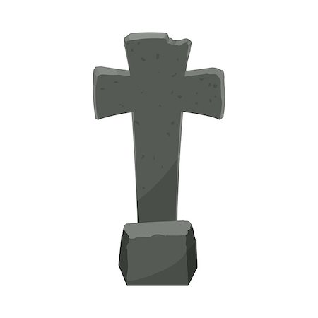 simsearch:400-06177063,k - Cartoon Tombstone With RIP Illustration. Halloween tombstone for graveyard landscape with rest in peace inscription. Funny cartoon style vector illustration Foto de stock - Royalty-Free Super Valor e Assinatura, Número: 400-08998378