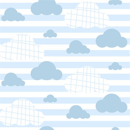 Baby boy vector seamless pattern. Light blue fun sky clouds print for textile fabric. Kids room decor print for wall, linen, surfaces. Stock Photo - Budget Royalty-Free & Subscription, Code: 400-08998469