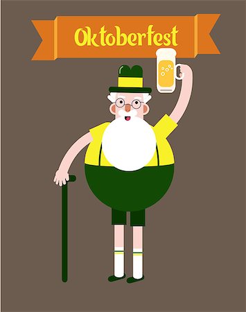 Oktober fest character grandpa, fun vector illustration Fotografie stock - Microstock e Abbonamento, Codice: 400-08998490