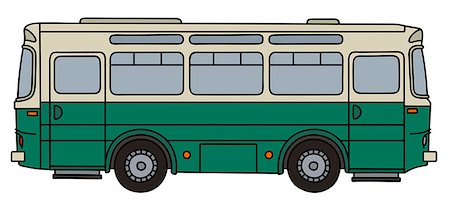 simsearch:400-08966942,k - Hand drawing of an old green and cream bus Stock Photo - Budget Royalty-Free & Subscription, Code: 400-08998565