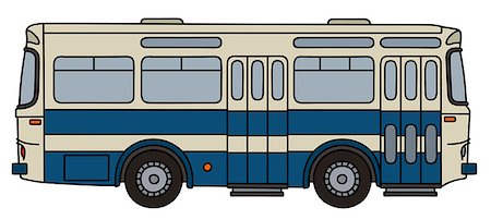 simsearch:400-08966942,k - Hand drawing of a classic blue and white bus Stock Photo - Budget Royalty-Free & Subscription, Code: 400-08998566
