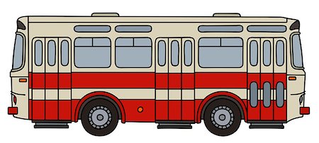 simsearch:400-08966942,k - Hand drawing of an old red and white city bus Stock Photo - Budget Royalty-Free & Subscription, Code: 400-08998567