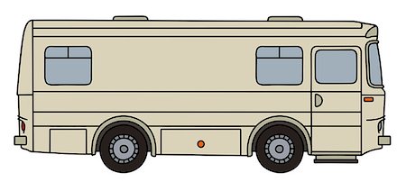 simsearch:400-08966942,k - Hand drawing of an old cream transport and service vehicle Stock Photo - Budget Royalty-Free & Subscription, Code: 400-08998569