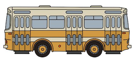 simsearch:400-08966942,k - Hand drawing of a retro yellow and cream city bus Stock Photo - Budget Royalty-Free & Subscription, Code: 400-08998575