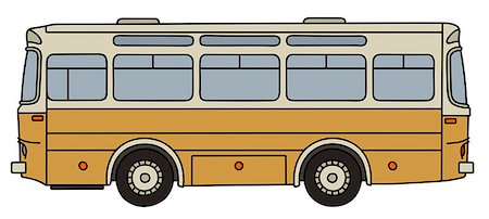 simsearch:400-08966942,k - Hand drawing of a classic yellow and cream bus Stock Photo - Budget Royalty-Free & Subscription, Code: 400-08998570