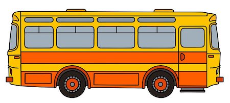 simsearch:400-08966942,k - Hand drawing of an old yellow and orange bus Stock Photo - Budget Royalty-Free & Subscription, Code: 400-08998573