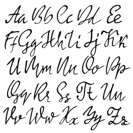 simsearch:400-08980863,k - Hand drawn dry brush font. Modern brush lettering. Grunge style alphabet. Vector illustration Photographie de stock - Aubaine LD & Abonnement, Code: 400-08998584