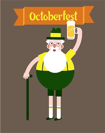 Oktober fest character grandpa, fun vector illustration Fotografie stock - Microstock e Abbonamento, Codice: 400-08998648