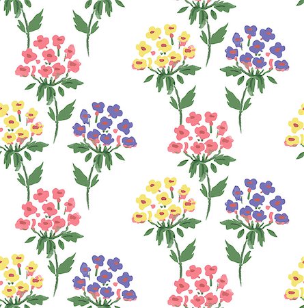 floral pattern of hydrangea, cute flowers Fotografie stock - Microstock e Abbonamento, Codice: 400-08998862
