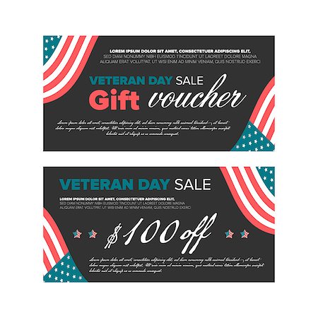 Gift voucher design Veterans Day Stock Photo - Budget Royalty-Free & Subscription, Code: 400-08998926