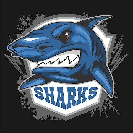 simsearch:400-08998942,k - Mascot Sharks - emblem for a sport team. Vector illustration Fotografie stock - Microstock e Abbonamento, Codice: 400-08998944