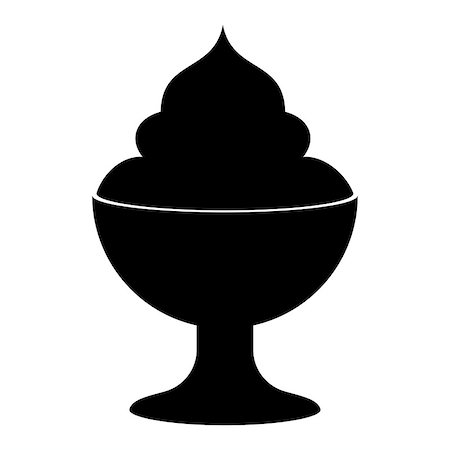 simsearch:400-09049906,k - Ice cream it is the black color icon . Stock Photo - Budget Royalty-Free & Subscription, Code: 400-08999440