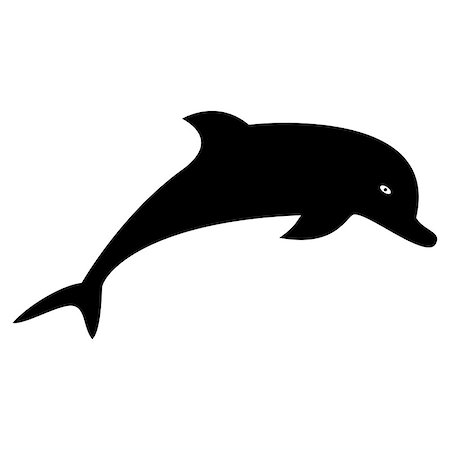 silhouette sea beach underwater - Dolphin it is the black color icon . Stock Photo - Budget Royalty-Free & Subscription, Code: 400-08999443