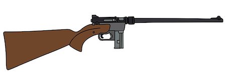 Hand drawing of a small caliber sport rifle Stock Photo - Budget Royalty-Free & Subscription, Code: 400-08999480