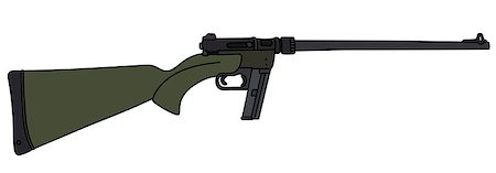 Hand drawing of a dark green small caliber sport rifle Stock Photo - Budget Royalty-Free & Subscription, Code: 400-08999481