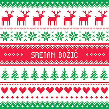 Winter red and green background for celebrating Xmas in Croatia and Bosnia - Scandinavian style Photographie de stock - Aubaine LD & Abonnement, Code: 400-08999520