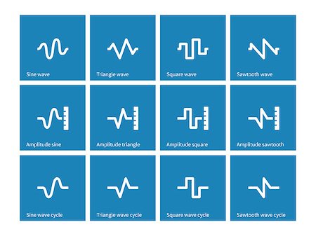 simsearch:400-08409728,k - Music waves icons on blue background. Vector illustration. Fotografie stock - Microstock e Abbonamento, Codice: 400-08999557