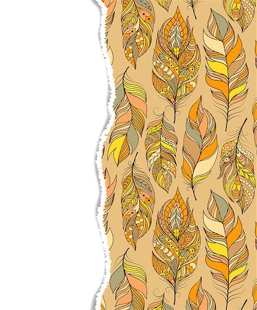 simsearch:400-08675806,k - Vector illustration of pattern with colorful abstract feathers Foto de stock - Super Valor sin royalties y Suscripción, Código: 400-08999620