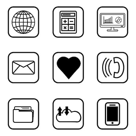 phukankosana (artist) - 03 Services icons  set on white background. Vector illustration. Stock Photo - Budget Royalty-Free & Subscription, Code: 400-08999857