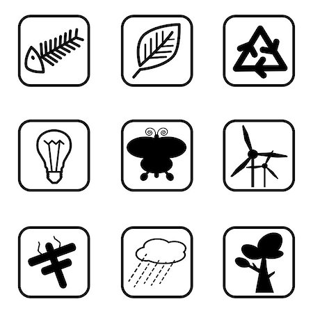 phukankosana (artist) - Ecology icons and Environment icons with White Background. Vector illustration. Stock Photo - Budget Royalty-Free & Subscription, Code: 400-08999860